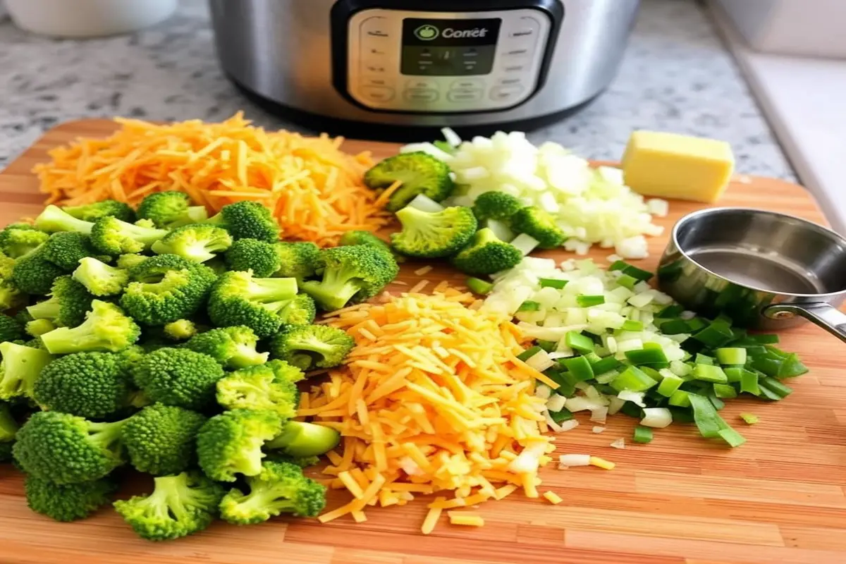 What is broccoli cheddar soup made of?