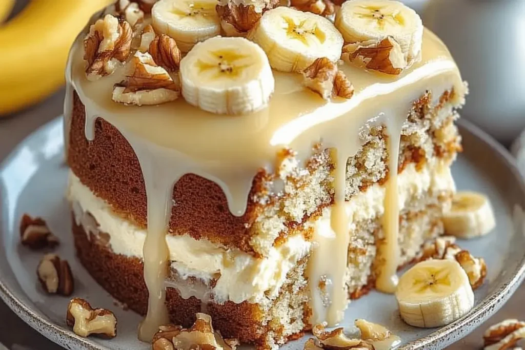 Banana Walnut Cream Cake