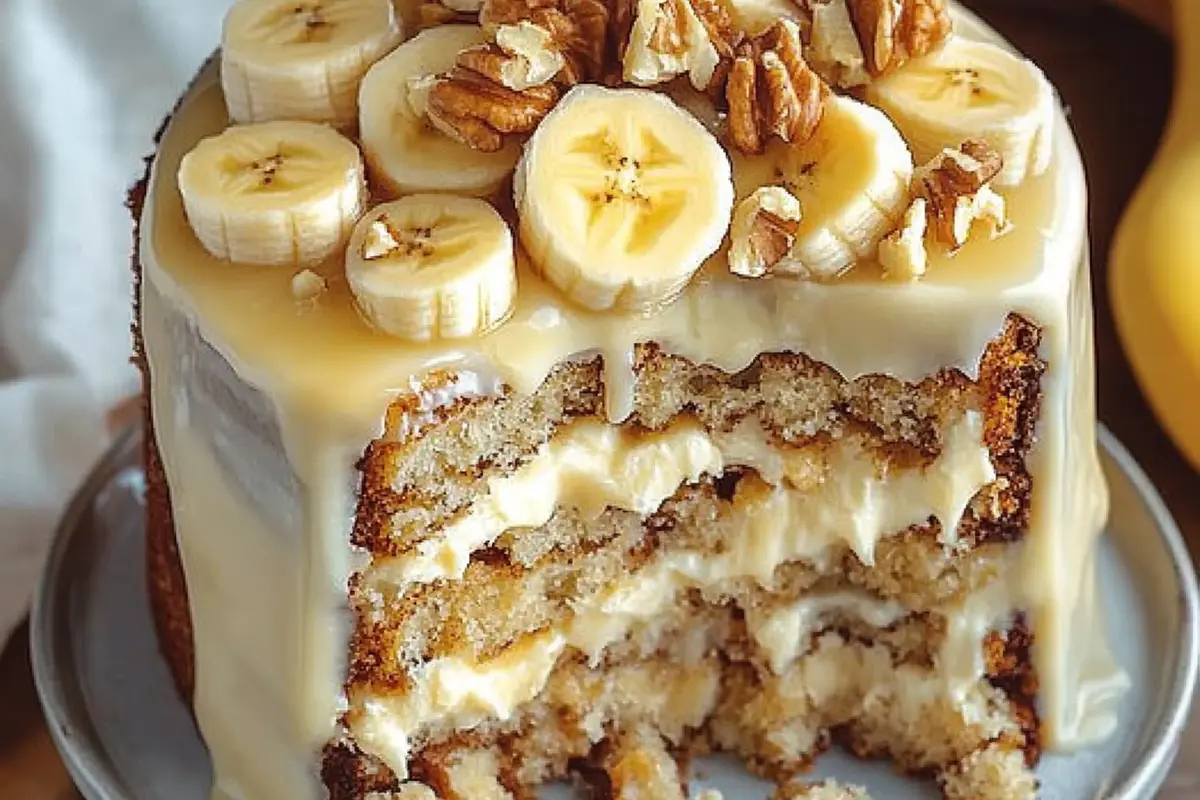 Banana Walnut Cream Cake