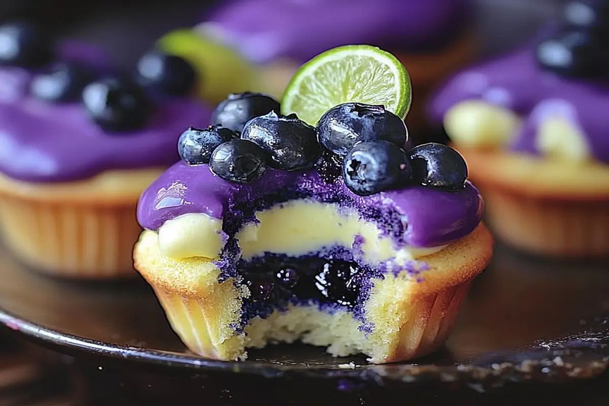 Blueberry Lime Cheesecake Cupcake